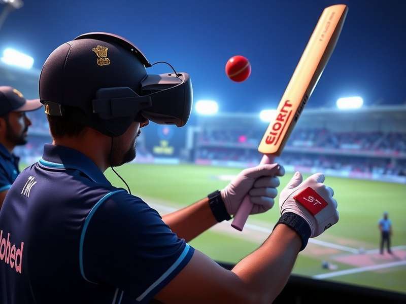 Experience the thrill of cricket with VR Cricket Grand Slam Indian player using VR headset to play VR Cricket Grand Slam